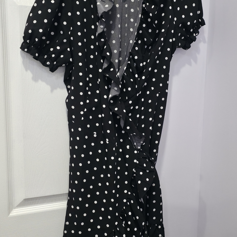SHEIN Black and White Polka Dot Mini Dress